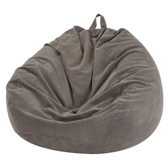 Nobildonna Bean Bag Chair, Corduroy Cover (No Filler) 35"×43", Warm Grey - Picture 1 of 12